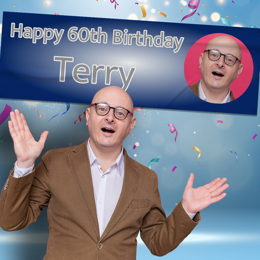 60th Birthday Banners - Personalise With Photo &amp; Text