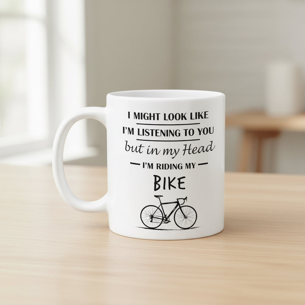 Vacso Trading Cycling Mug I Might Look Like I'm Listening Funny Bike Gift Ceramic 11oz