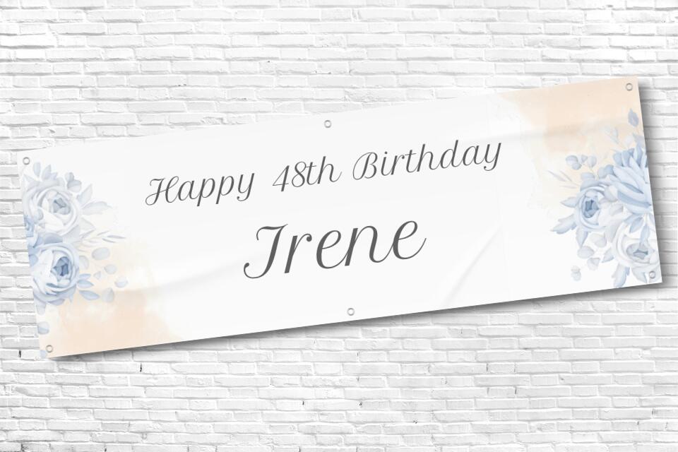 Ladies Floral Personalised Birthday Banner
