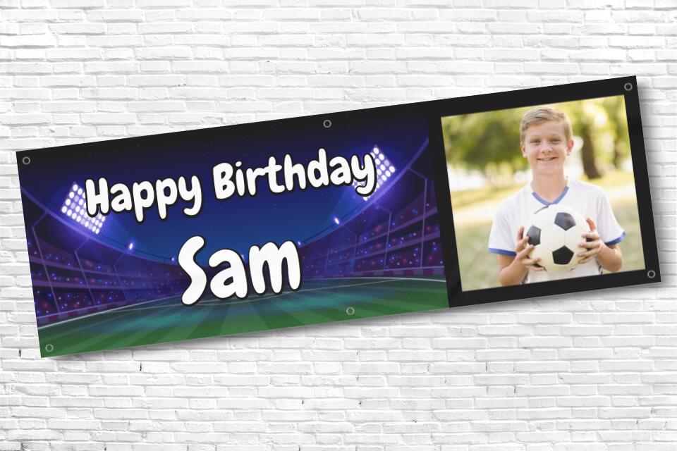 Men's and Boy's Personalised Stadium Photo Birthday Banner
