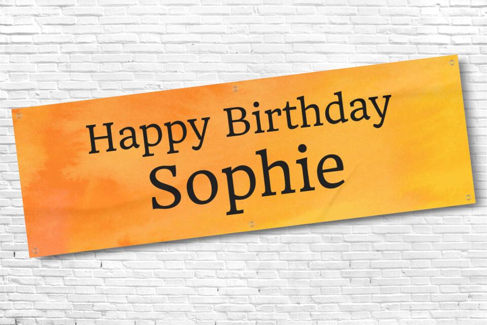 Ladies and Girl's Personalised Orange Birthday Banner