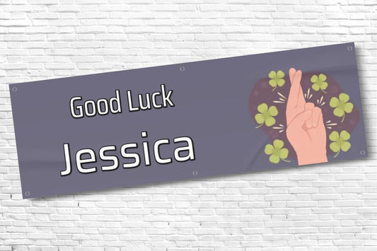 Personalised Blue Good luck banner with any text