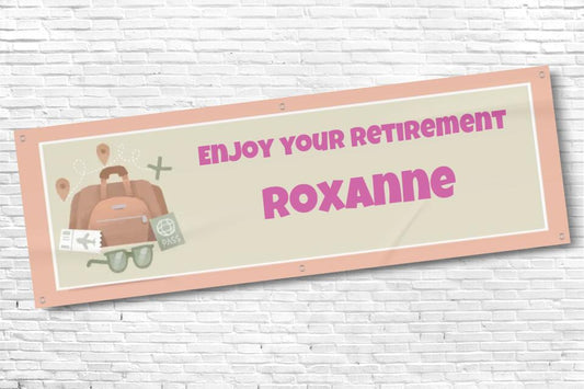 Personalised Pink Retirement Banner with any text