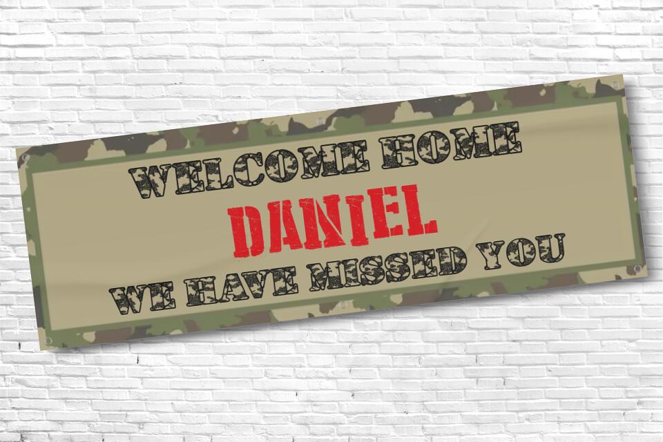 Personalised Military Welcome Home Banner with any Text and name