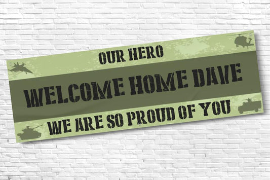 Personalised Military Welcome Home Banner with any Text and name