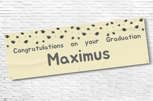 Personalised Yellow Graduation Banner with Any Text