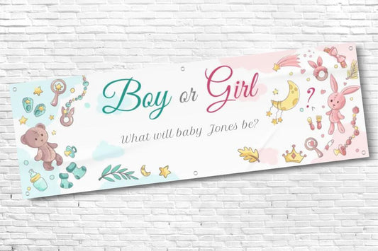 Personalised Gender Reveal Banner with any Text