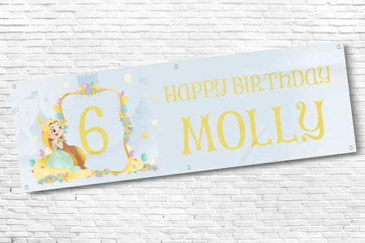 Personalised Girls Any Age and Name Princess Birthday Banner