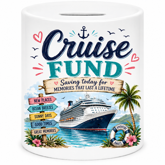 Cruise Fund Ceramic Money Box | Cruise Holiday Savings Gift
