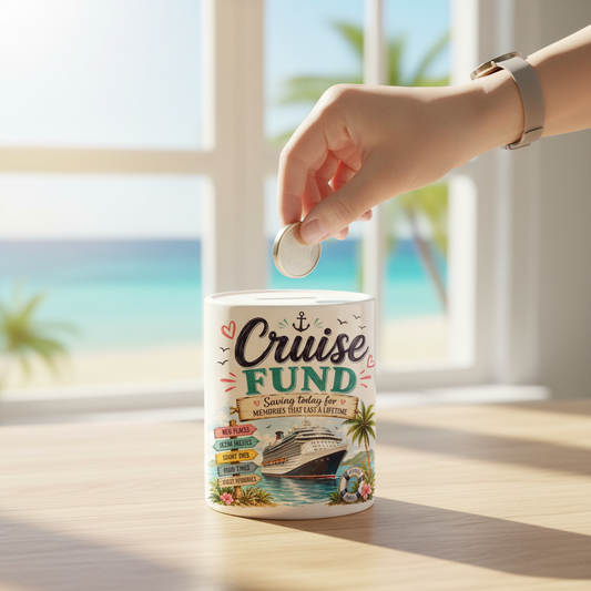 Cruise Fund Ceramic Money Box | Cruise Holiday Savings Gift