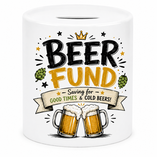 Beer Fund Ceramic Money Box | Funny Beer Lover Savings Money Box