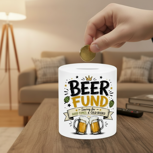Beer Fund Ceramic Money Box | Funny Beer Lover Savings Money Box