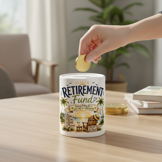 Retirement Fund Ceramic Money Box | Retirement Savings Gift