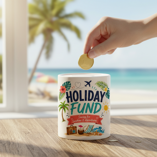Holiday Fund Ceramic Money Box | Holiday Savings Gift