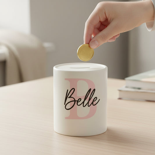 Vacso Trading Personalised Ceramic Money Jar Blue