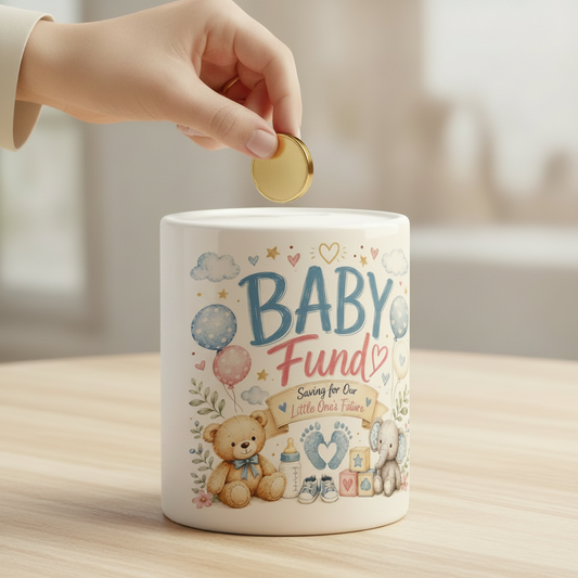 Baby Fund Ceramic Money Box | Baby Savings Money Box Gift