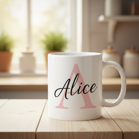 Vacso Trading Personalised Initial Ceramic Mug 11oz Blue Initial