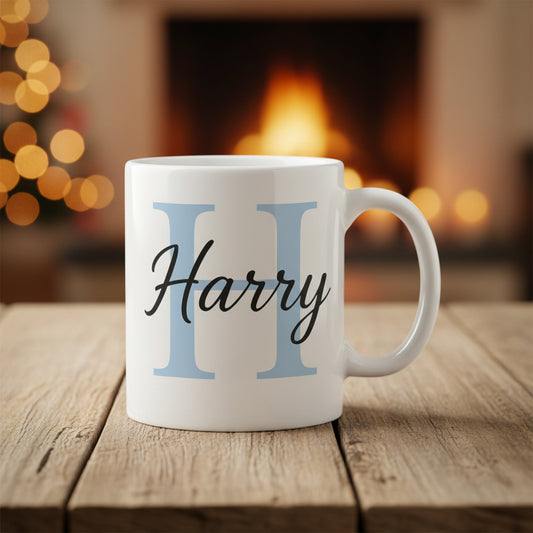 Vacso Trading Personalised Initial Ceramic Mug 11oz Blue Initial