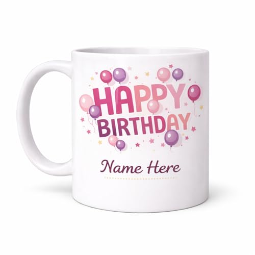Vacso Trading Personalised Happy Birthday Mug Custom Name Ceramic 11oz