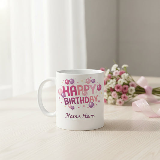 Vacso Trading Personalised Happy Birthday Mug Custom Name Ceramic 11oz