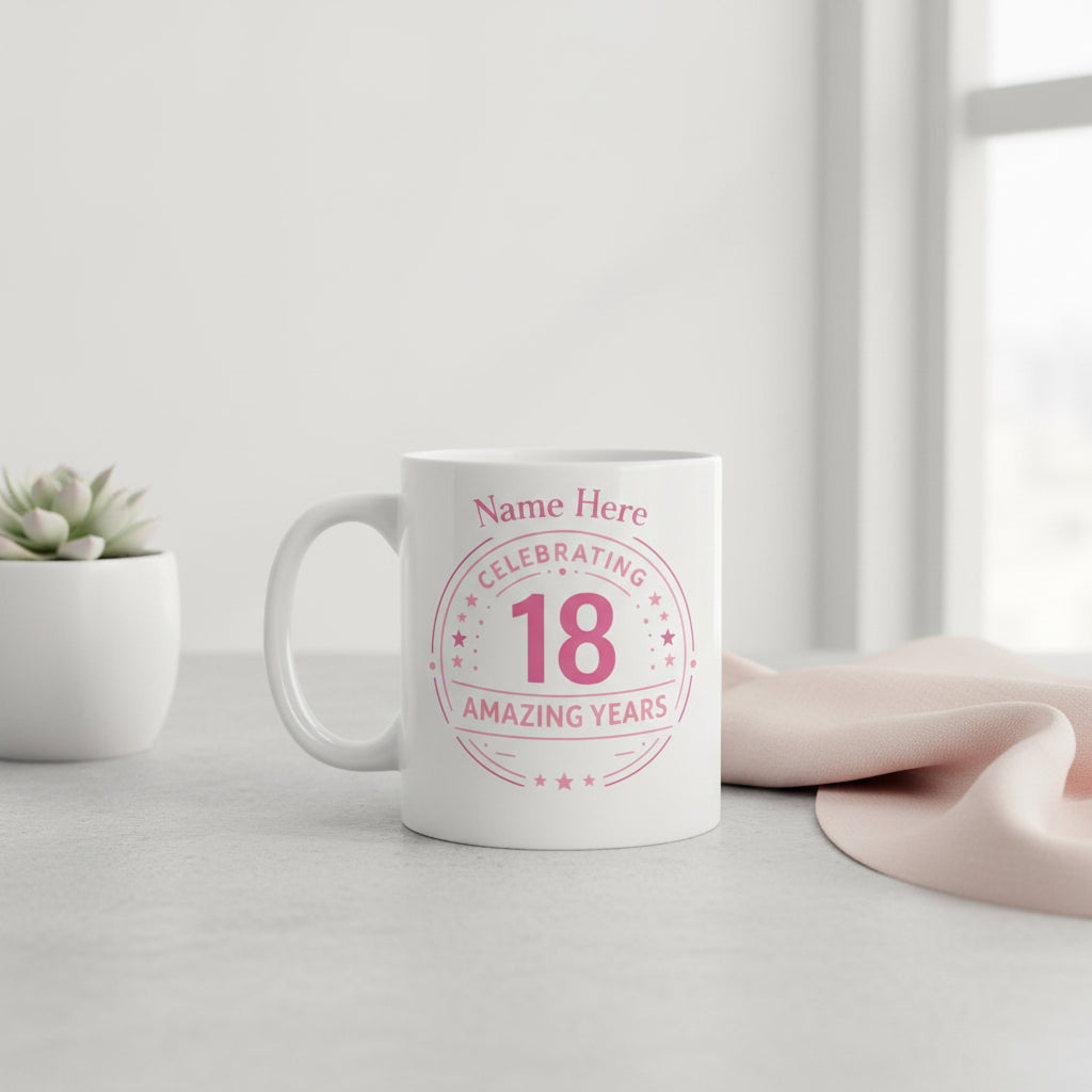 Vacso Trading Personalised Birthday Mug Custom Name & Age Ceramic 11oz