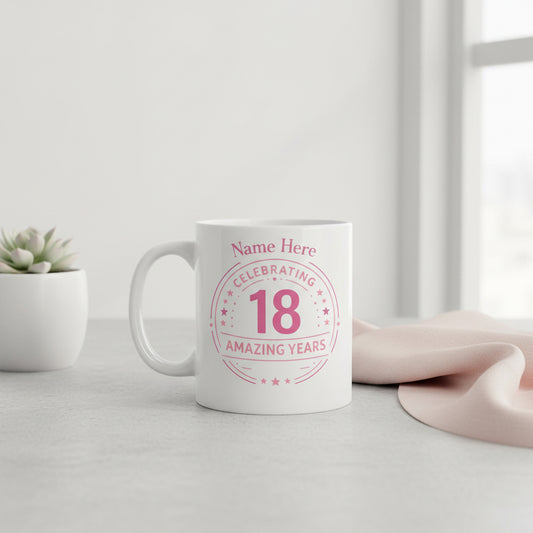 Vacso Trading Personalised Birthday Mug Custom Name & Age Ceramic 11oz