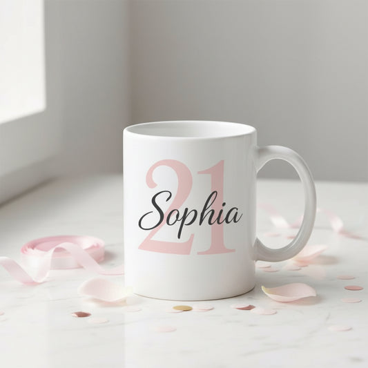 Vacso Trading Personalised Name & Age Mug Custom Birthday Coffee Ceramic 11oz