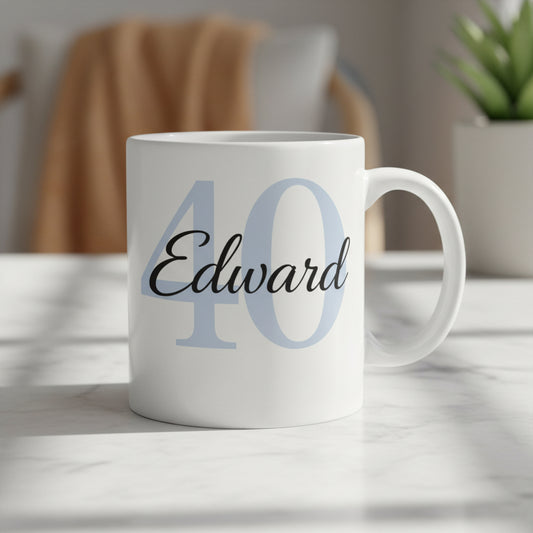 Vacso Trading Personalised Name & Age Mug Custom Birthday Coffee Ceramic 11oz