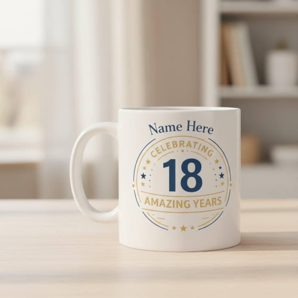 Vacso Trading Personalised Birthday Mug Custom Name & Age Ceramic 11oz