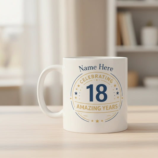 Vacso Trading Personalised Birthday Mug Custom Name & Age Ceramic 11oz