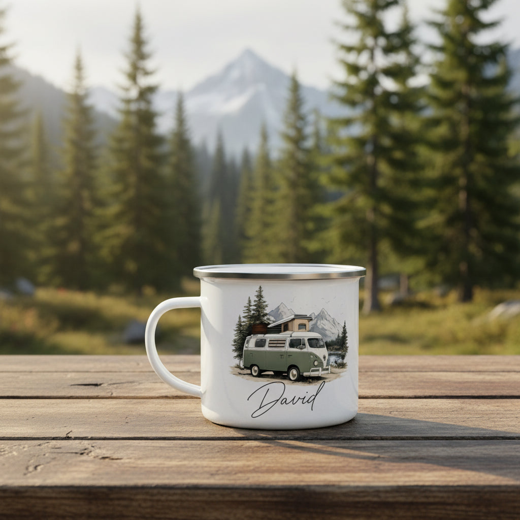 Vacso Trading Personalised Camping Enamel Mug White