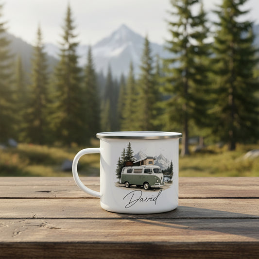 Vacso Trading Personalised Camping Enamel Mug White
