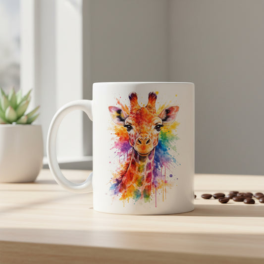 Vacso Trading Rainbow Watercolor Animal Mug Colourful Ceramic 11oz