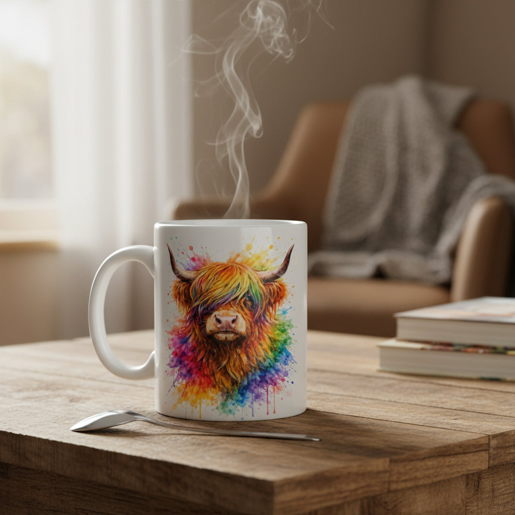 Vacso Trading Rainbow Watercolor Animal Mug Colourful Ceramic 11oz