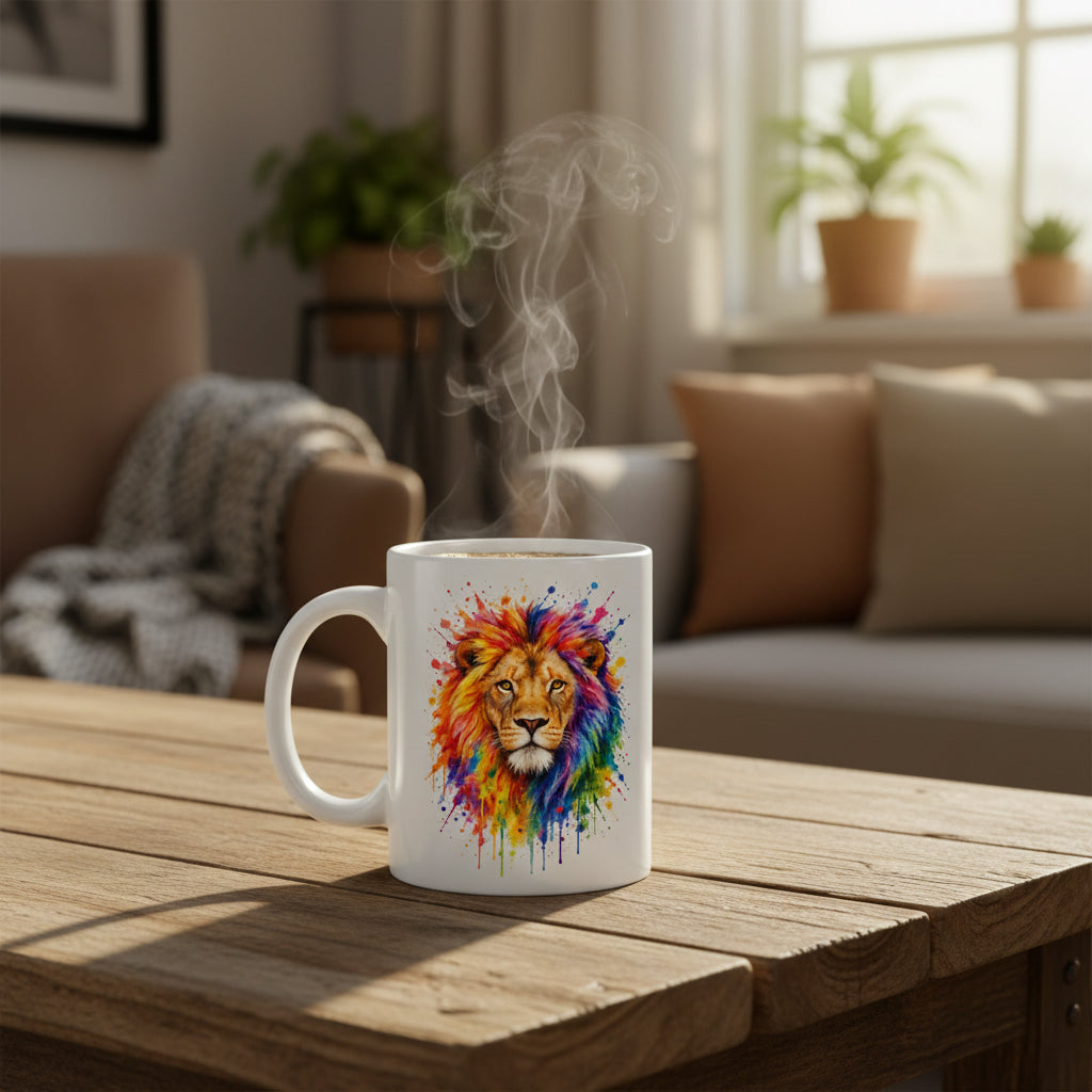 Vacso Trading Rainbow Watercolor Animal Mug Colourful Ceramic 11oz