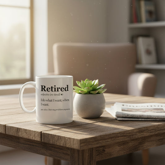 Vacso Trading Retired Definition Mug Funny Retirement Gift 11oz Ceramic White