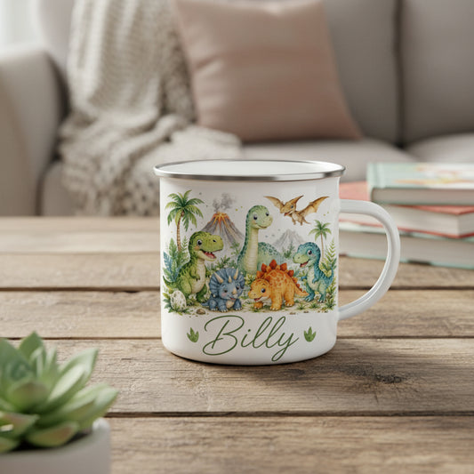 Vacso Trading Personalised Children's Enamel Mug Dino