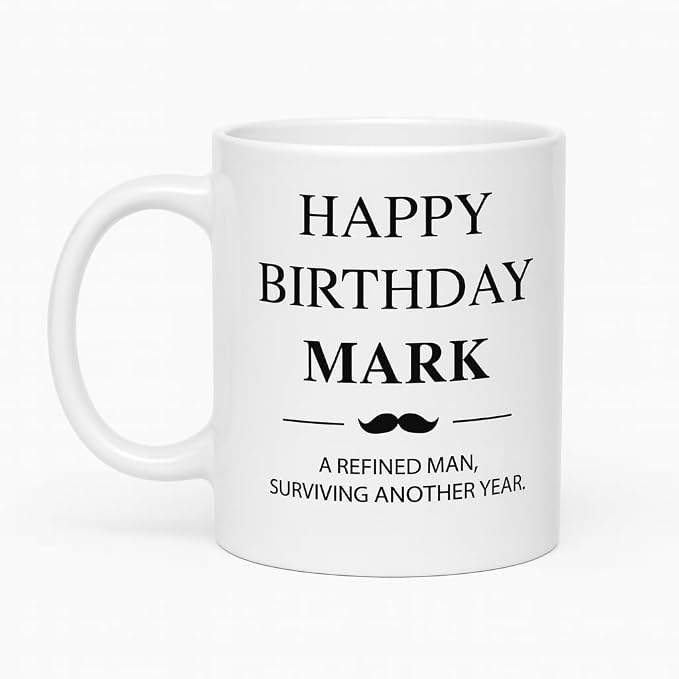 Vacso Trading Personalised Birthday Mug for Him Custom Name Ceramic 11oz