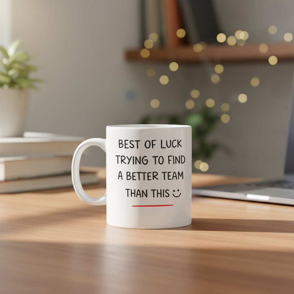 Vacso Trading Funny Leaving Work Mug Best of Luck Trying to Find a Better Team Than This Ceramic 11oz