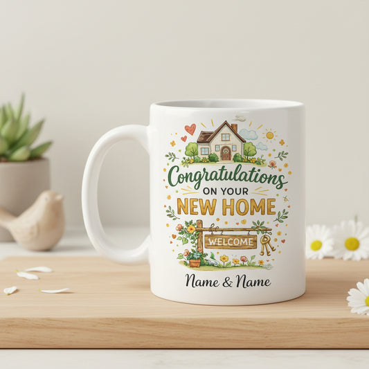 Vacso Trading Personalised New Home Mug Custom Name Housewarming Gift Ceramic 11oz