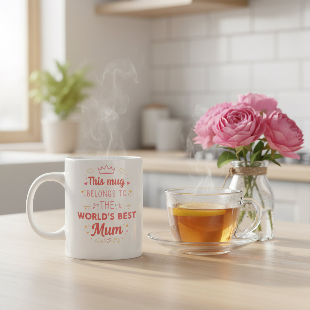 Vacso Trading World's Best Mum Mug Cute Mother's Day Coffee Cup Ceramic 11oz