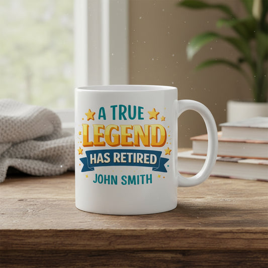 Vacso Trading Personalised A True Legend Has Retired Ceramic Coffee Mug White