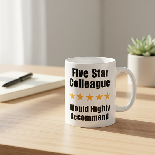Vacso Trading Five Star Colleague Mug Would Highly Recommend Ceramic 11oz