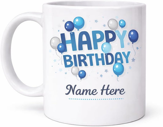 Vacso Trading Personalised Happy Birthday Mug Custom Name Ceramic 11oz