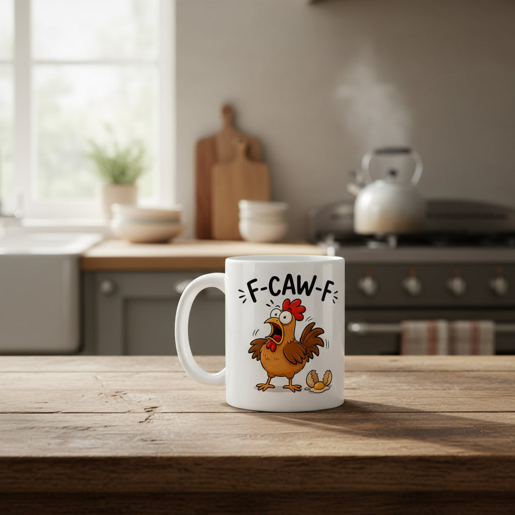 Vacso Trading Funny Chicken Mug F-CAW-F Novelty Ceramic 11oz White