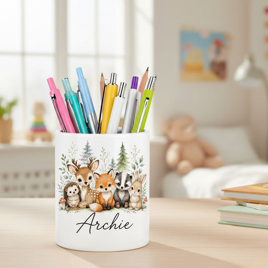 Vacso Trading Personalised Woodland Animals Ceramic Pen Pot