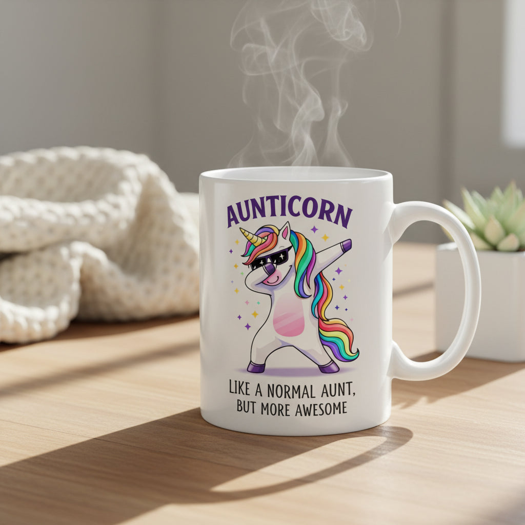 Vacso Trading Aunticorn Mug Funny Aunt Gift Unicorn Ceramic 11oz
