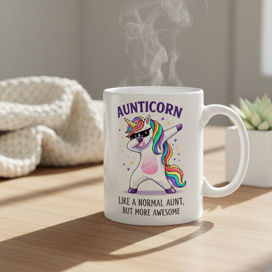 Vacso Trading Aunticorn Mug Funny Aunt Gift Unicorn Ceramic 11oz