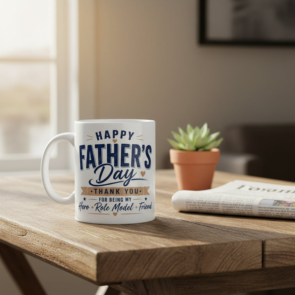 Vacso Trading Happy Father's Day Mug Thank You Hero Role Model Friend 11oz Ceramic White
