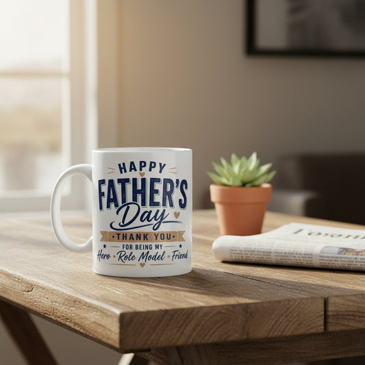 Vacso Trading Happy Father's Day Mug Thank You Hero Role Model Friend 11oz Ceramic White